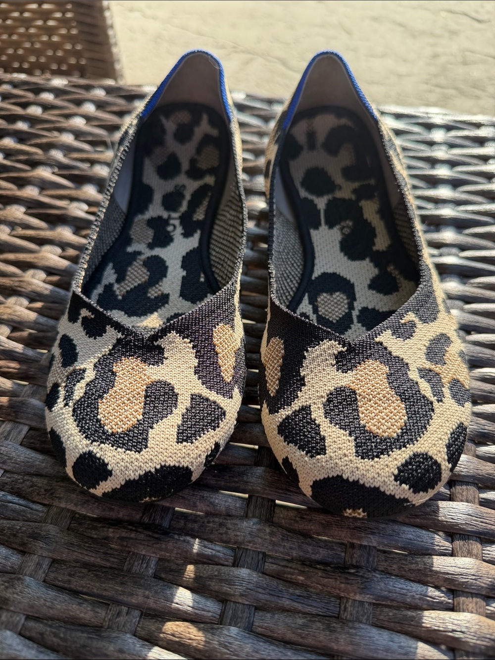 Rothy's Leopard Print Slip-On Flats in Black & Cream - Picture 5 of 7